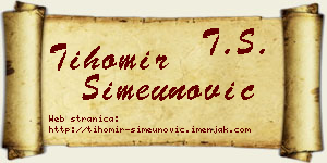 Tihomir Simeunović vizit kartica